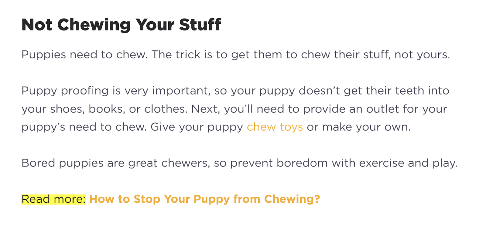  How to Stop Your Puppy from Chewing" extremity  of conception  successful  Petcube's guide