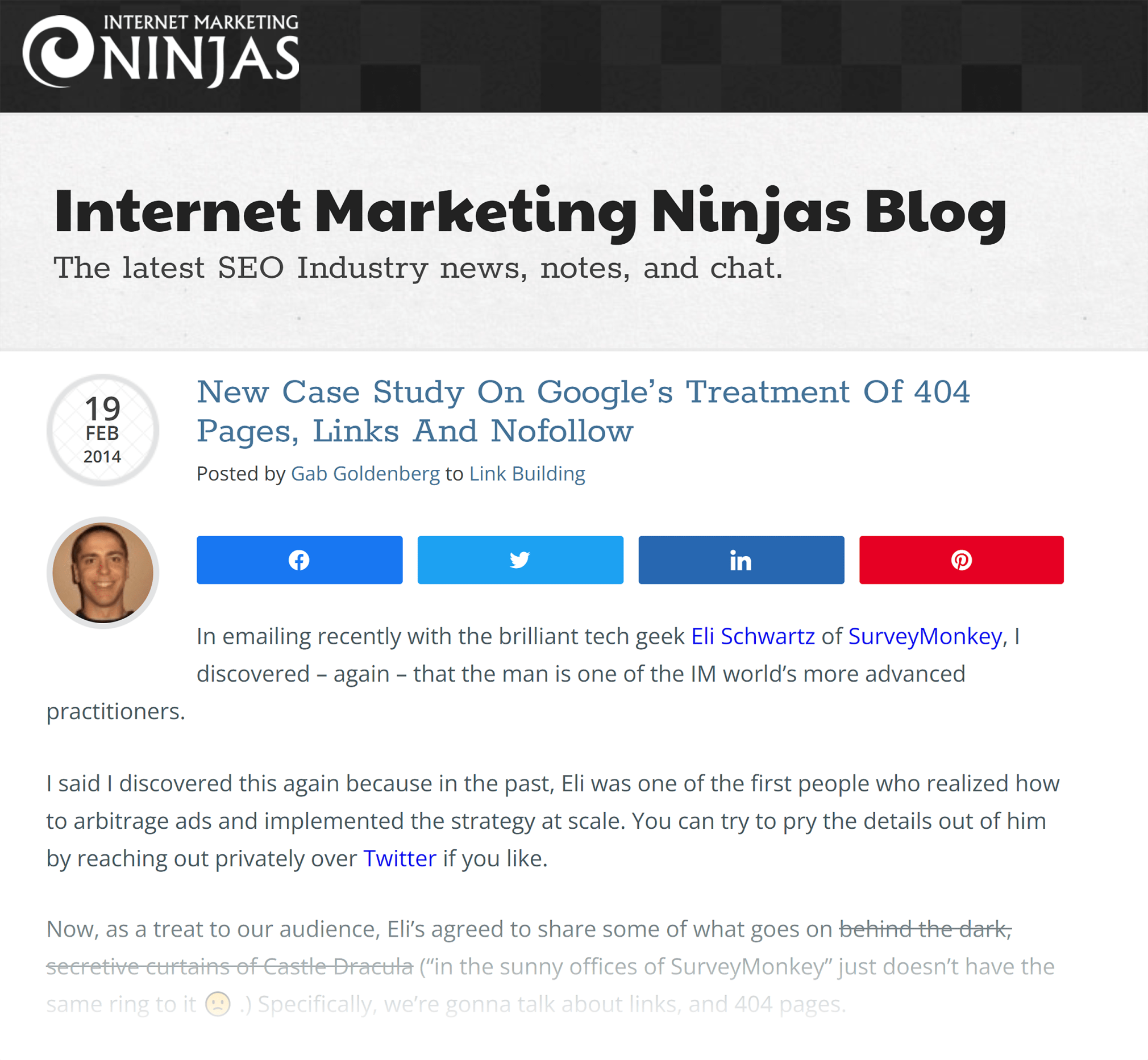 Internet Marketing Ninjas – Link building – New case study