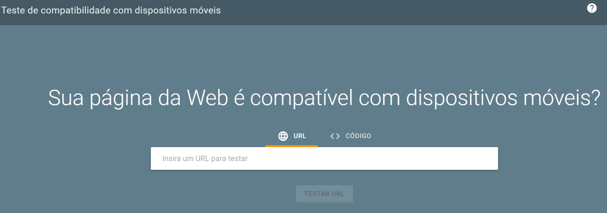 teste de compatibilidade com dispositivos móveis do google