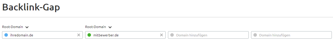 Screenshot: SEMrush Backlink-Gap
