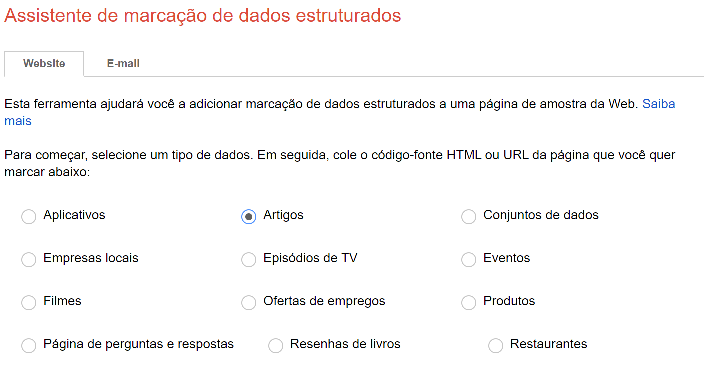 Marcação de receita do schema.org