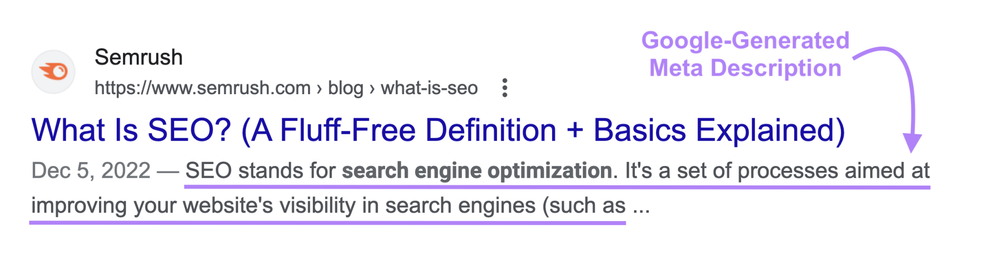 example of google generated meta description