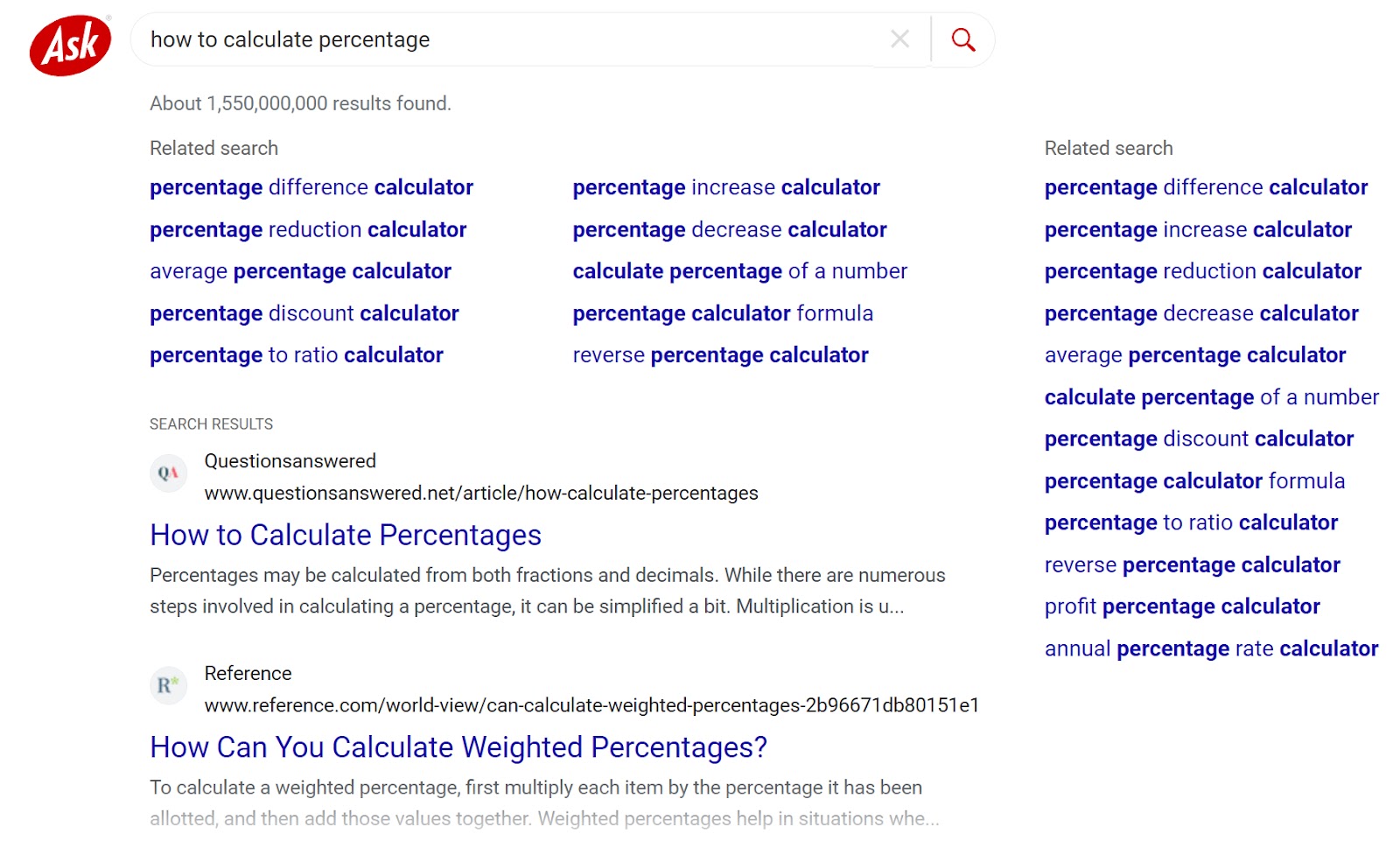 Ask SERP for "how to cipher  percentage"