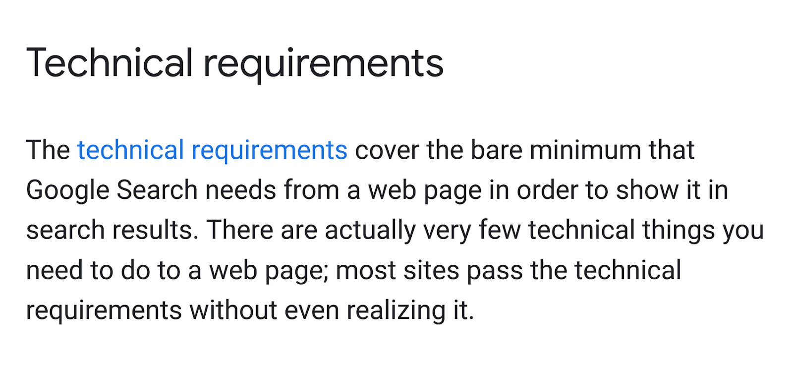 Google Search Essentials requirements