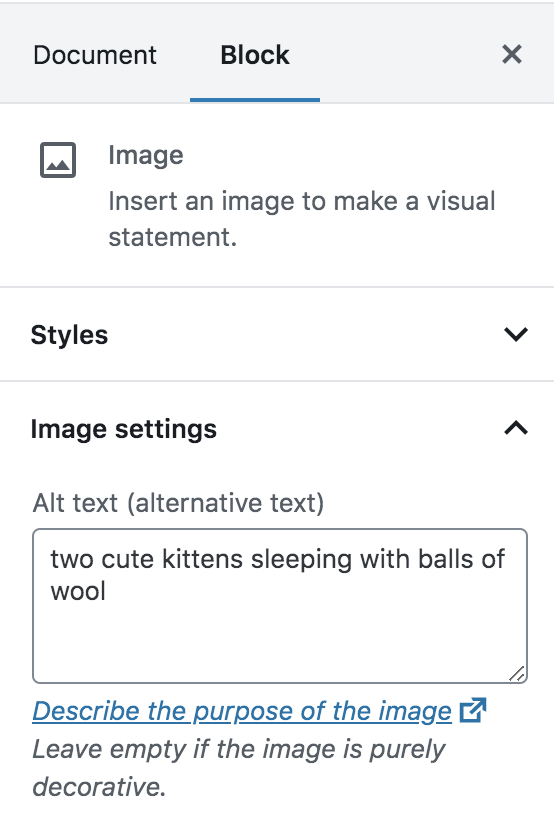 Showing how to add alt text to WordPress