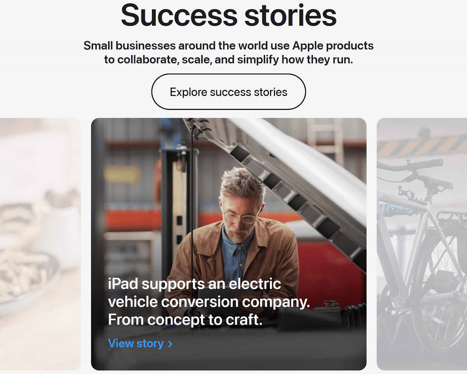 Apple’s "Success stories" section