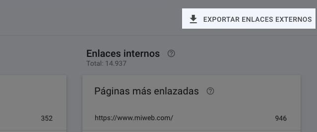 Exportar enlaces externos en GSC