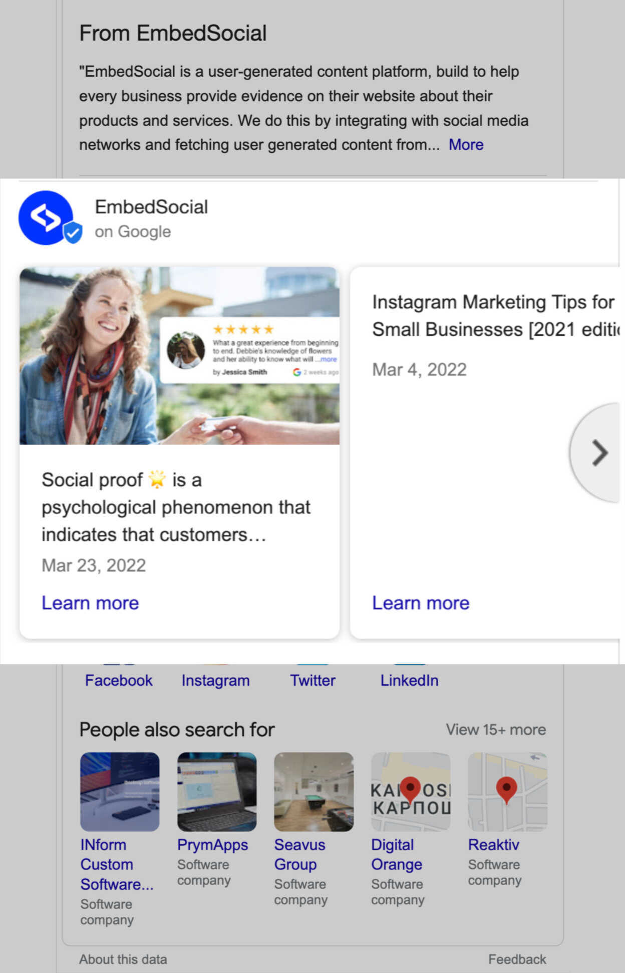 EmbedSocial Google Posts