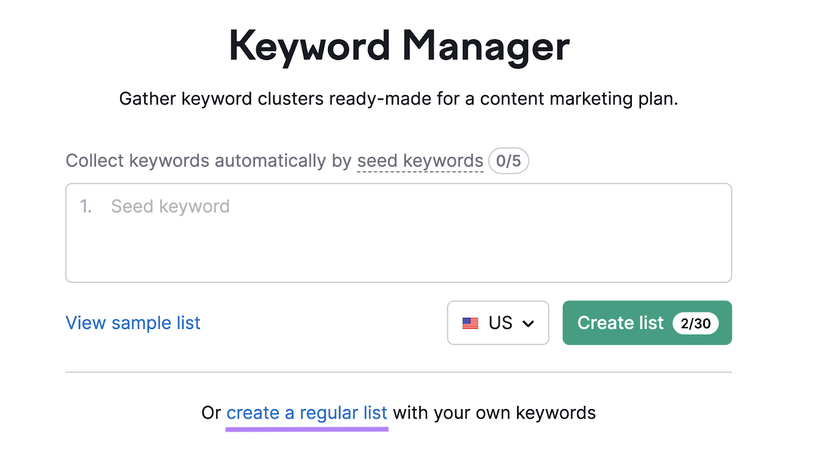 create a regular   database  nexus  successful  Keyword Manager tool