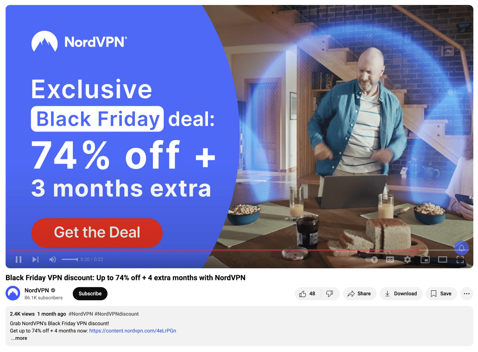 Black Friday VPN discount ad by NordVPN