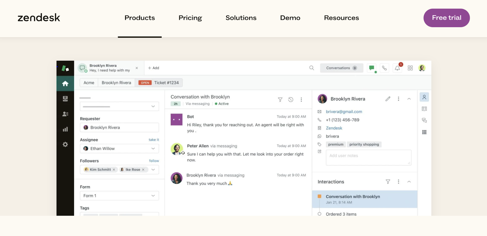 zendesk customer service product