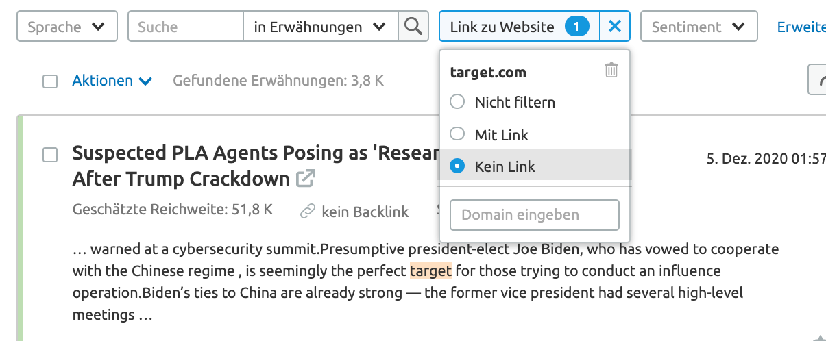 Erwähnungen ohne Links