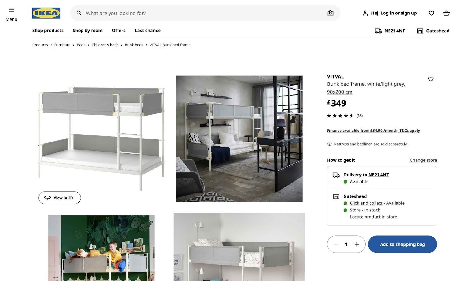 Ikea product page
