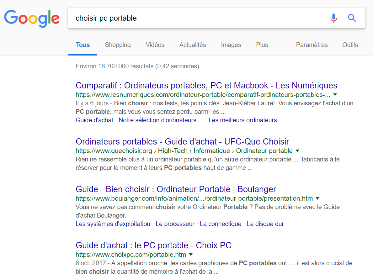 mot clé choisir pc portable