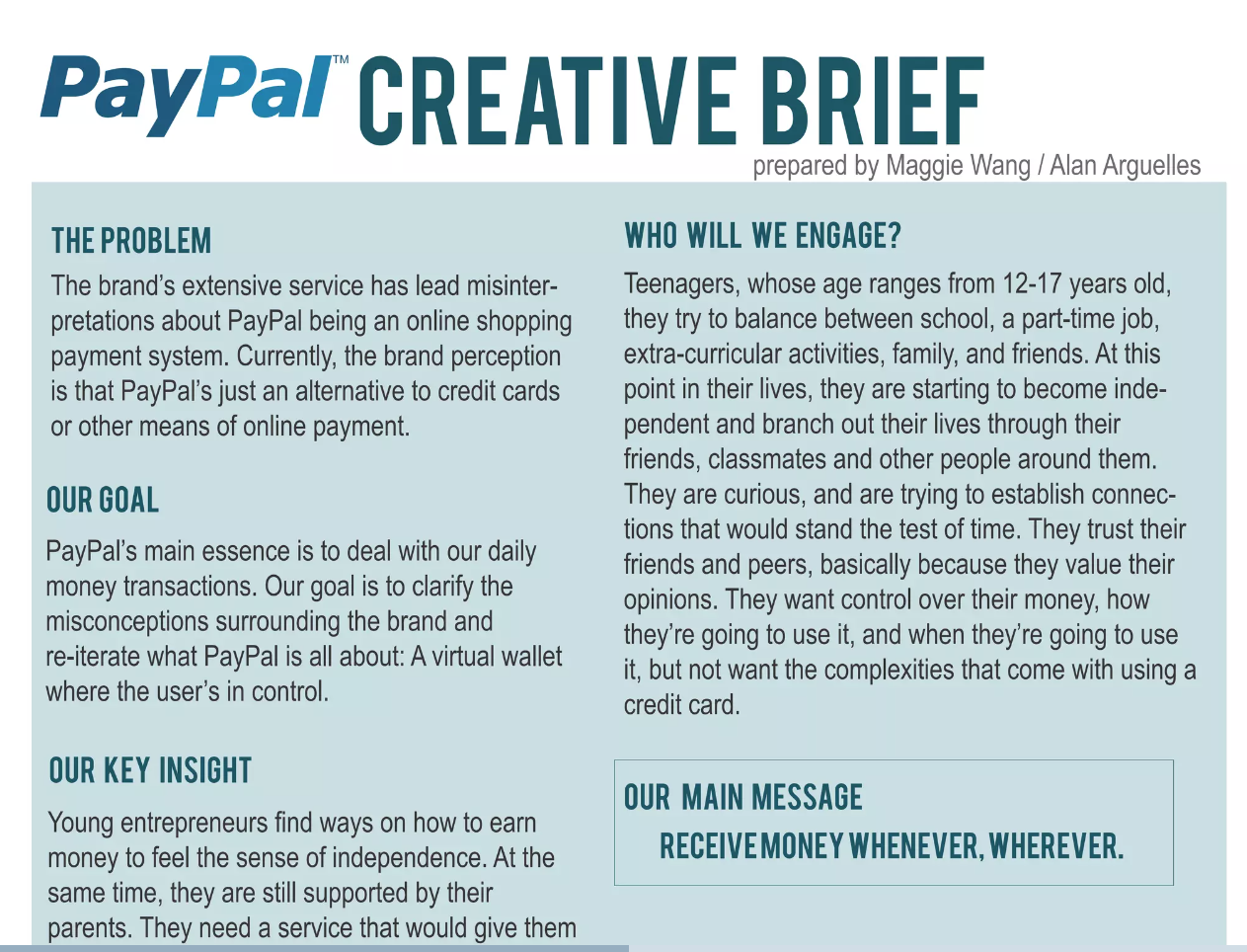 PayPal creative brief
