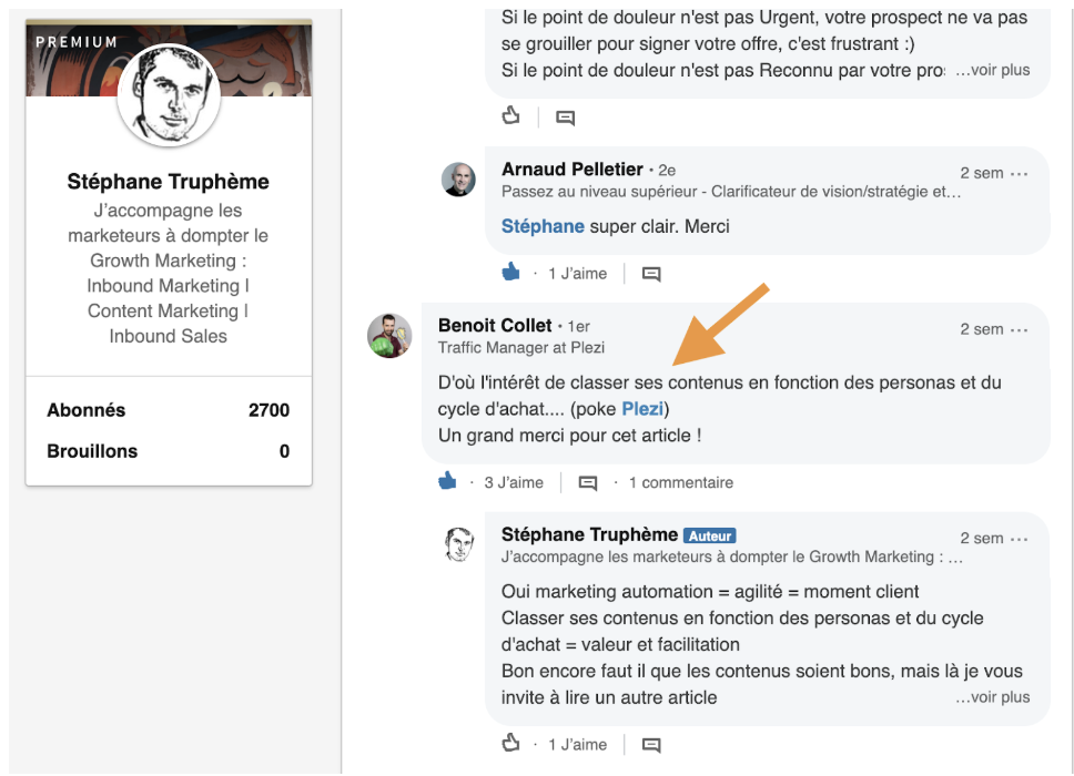 Commentaire Linkedin