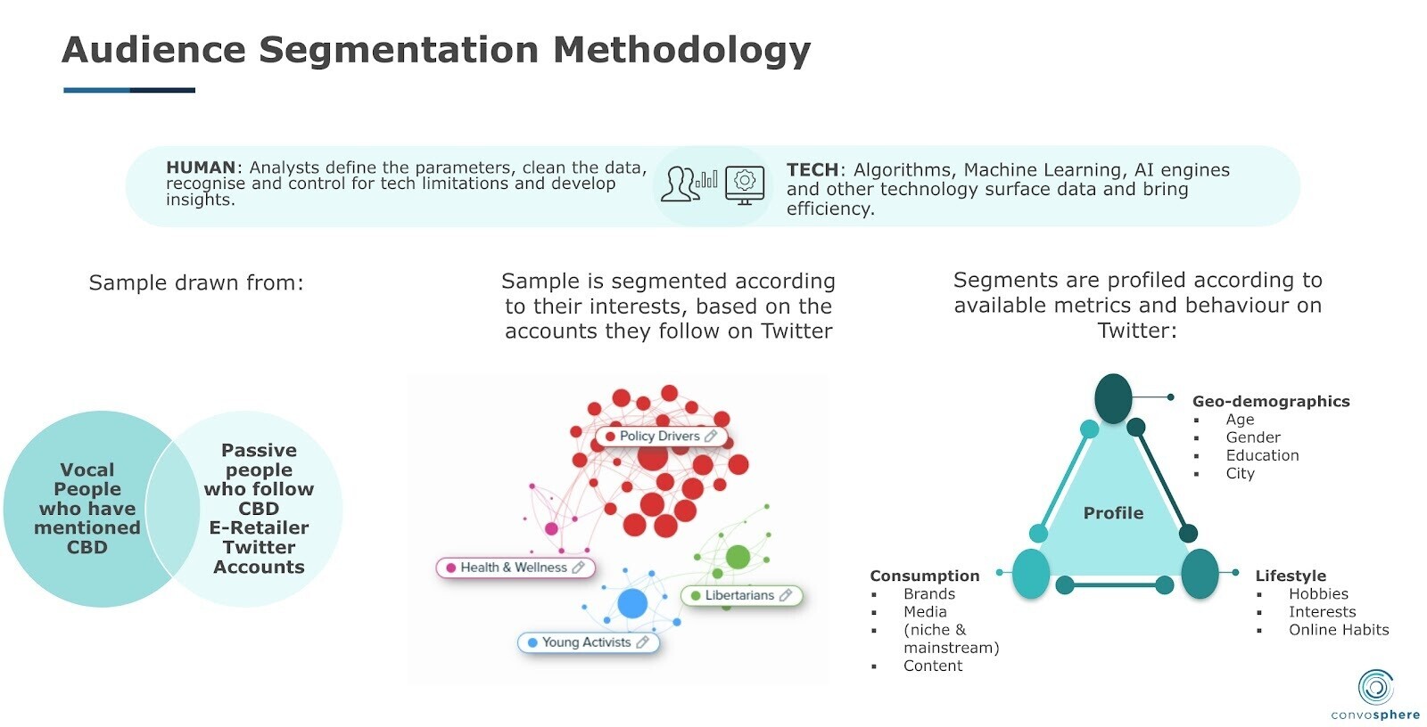 Infographie d'Audiense sur le fonctionnement du processus de segmentation de l'audience