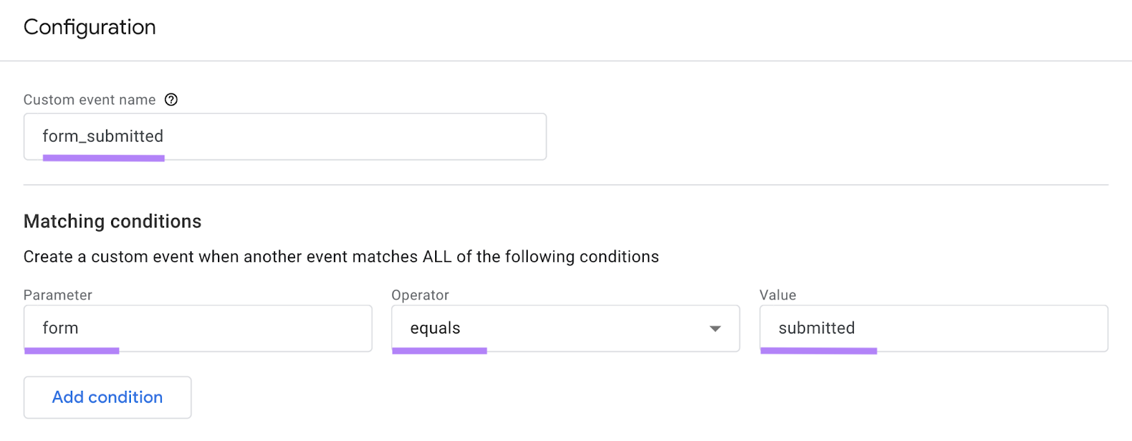 Event configuration container  successful  GA4