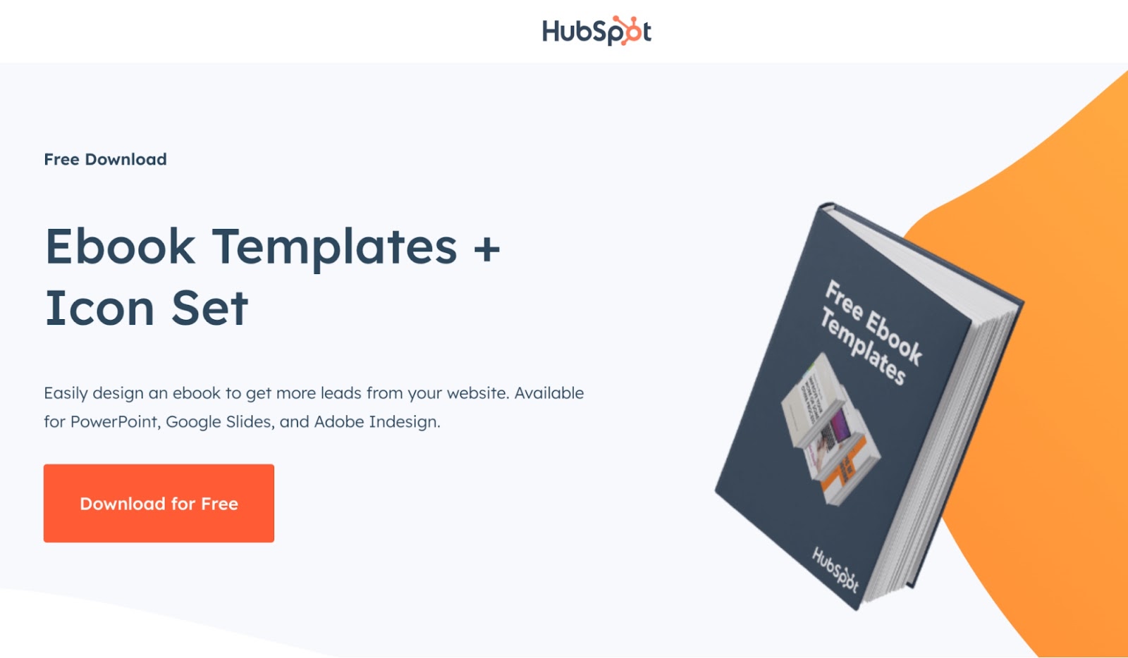 HubSpot's "Ebook Templates + Icon Set" page