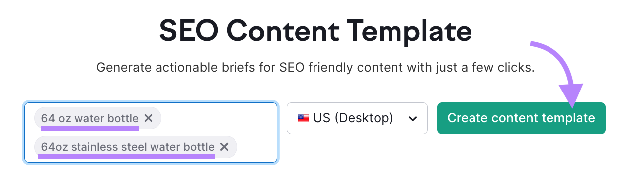 SEO Content Template tool