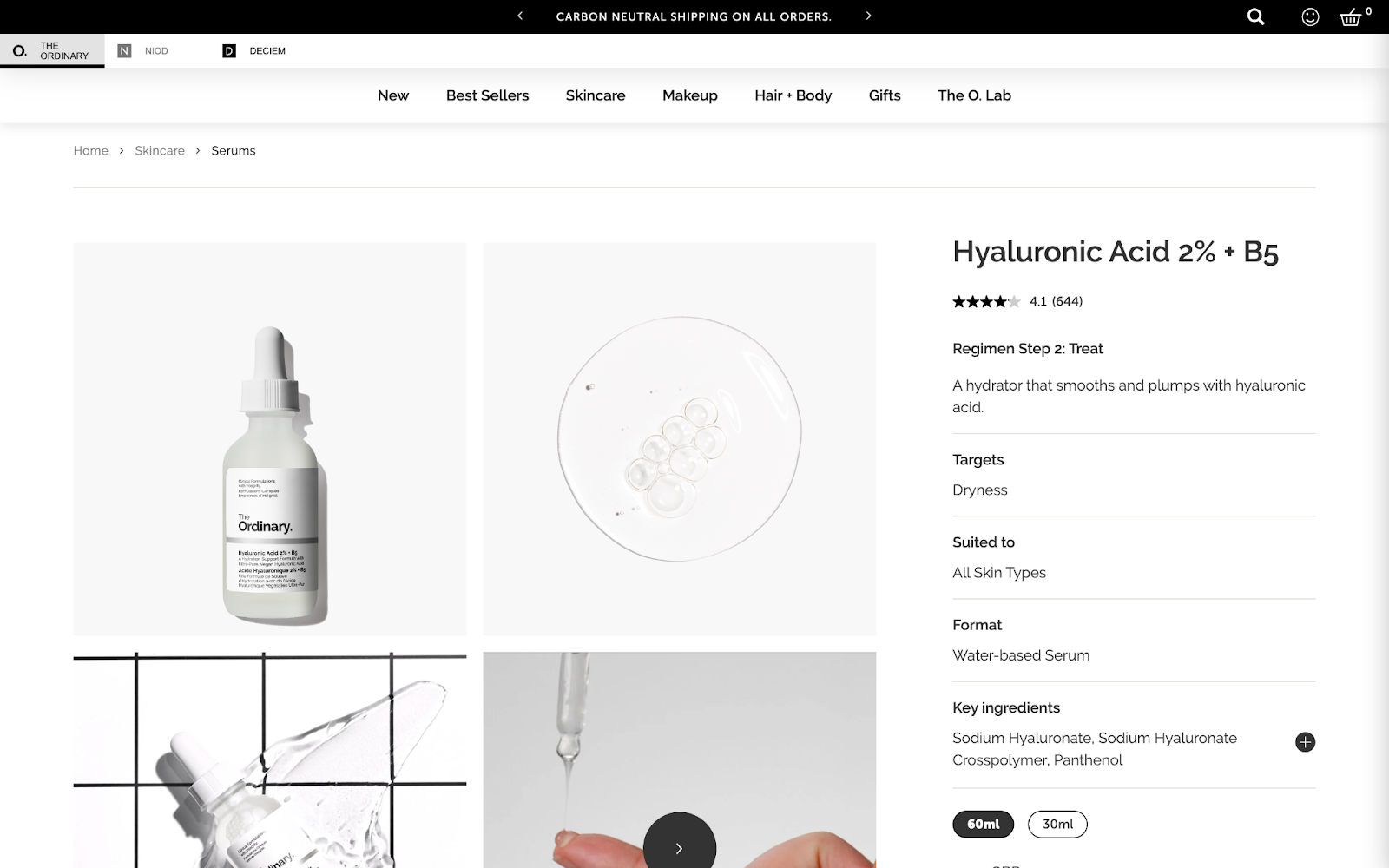 Product details page