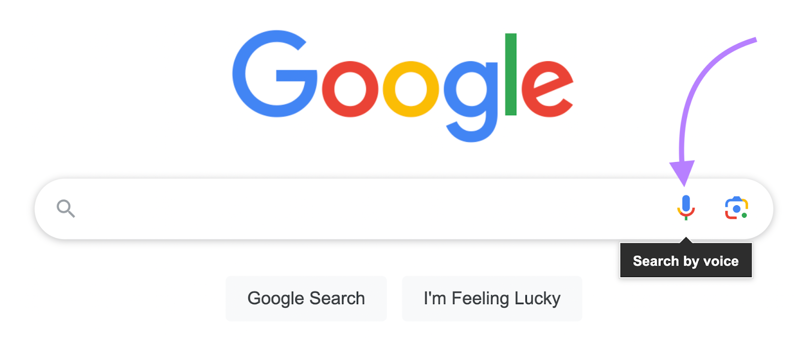 icon of a microphone highlighted to bespeak  google dependable   search