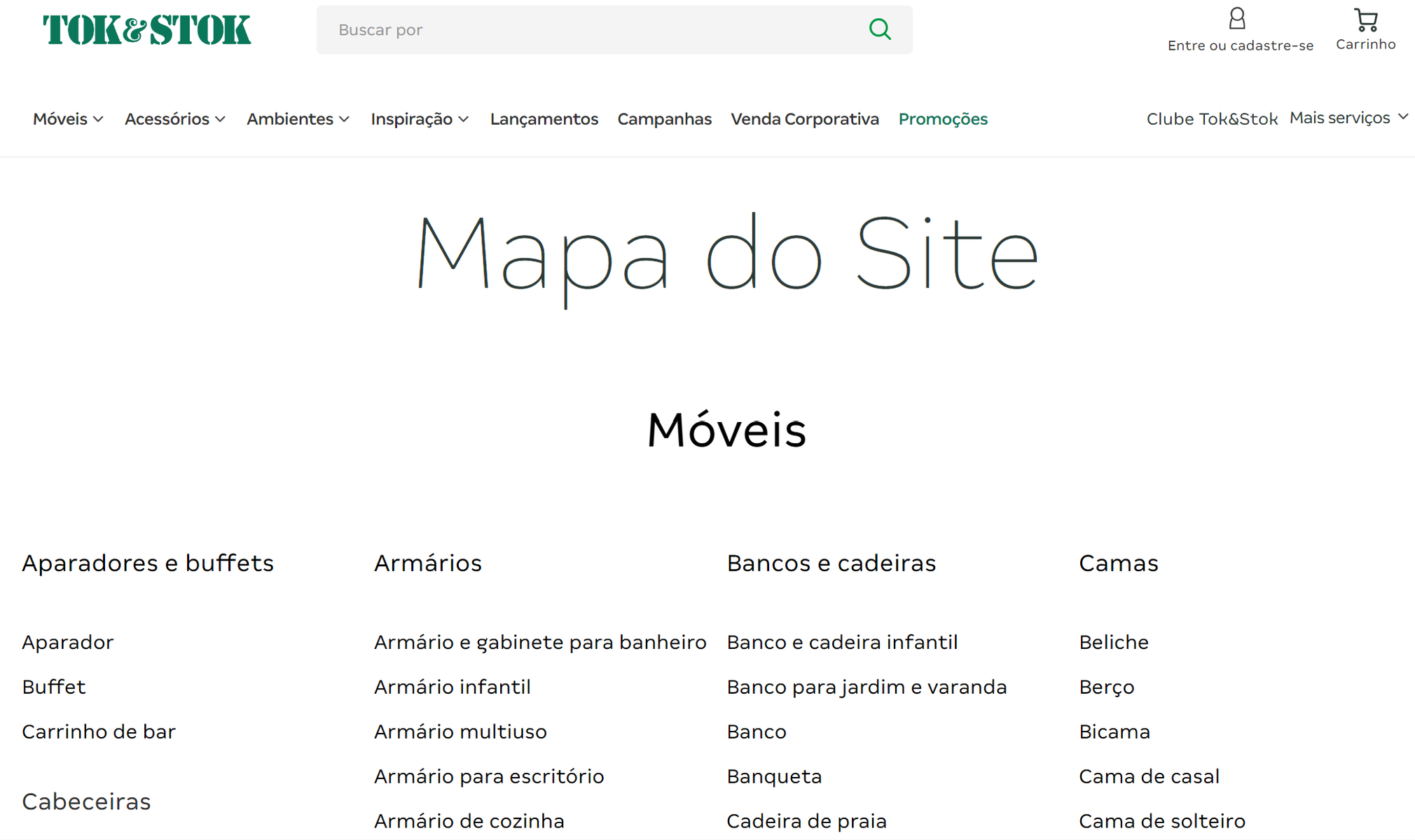 exemplo de mapa do site