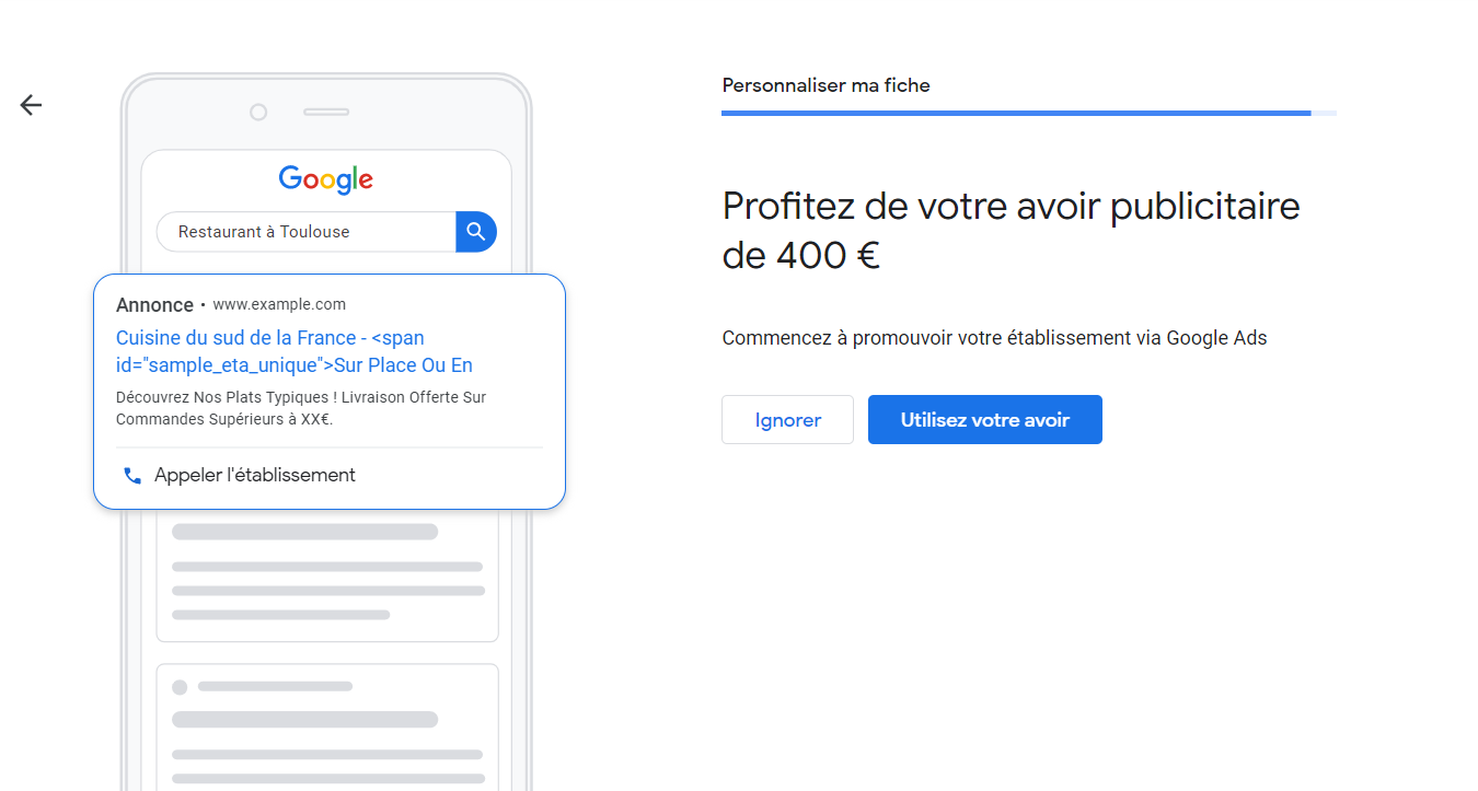 Google My Business - annonces Google