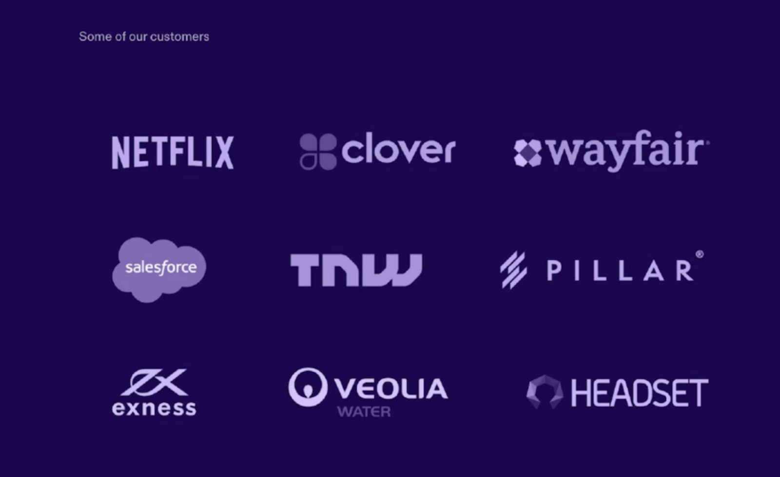 Supernormal pitch deck slide showing top brand logos using their software.