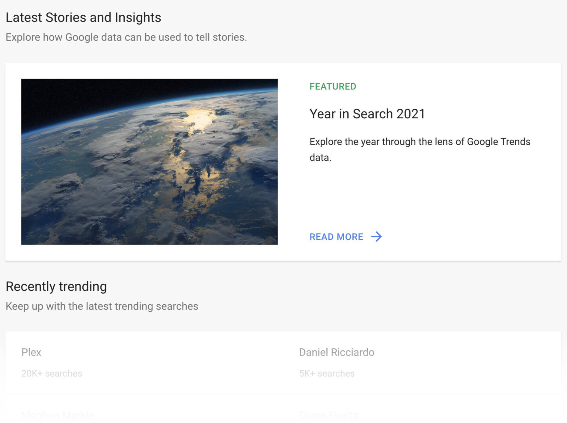 Latest stories and insights in Google Trends