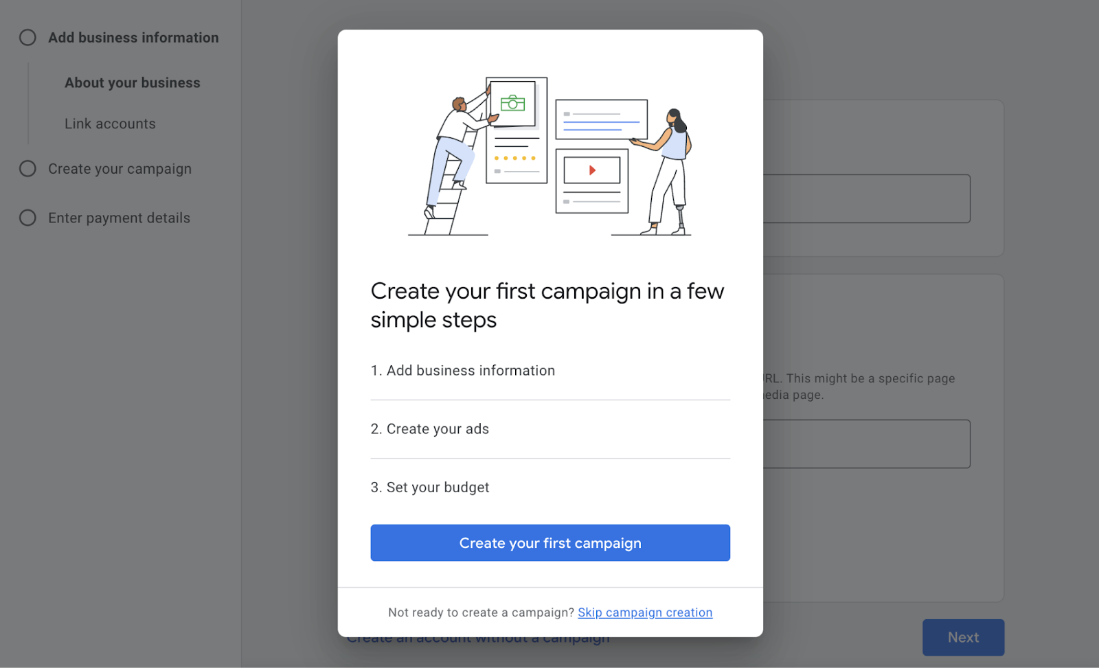 create your first campaign popup