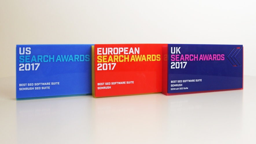 SEMrush è "Miglior suite di software SEO" nei Search Award di EU, USA e GB (2017)