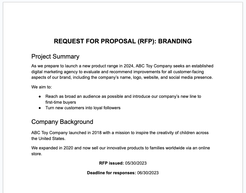 RFP Advertising