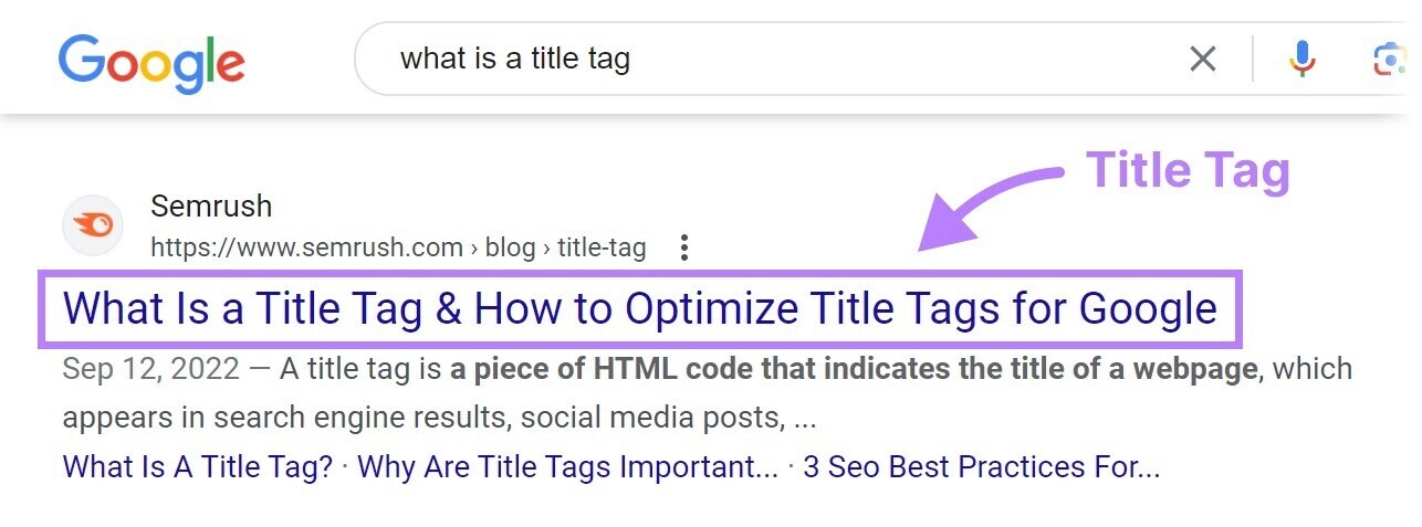 an example of a title tag on Google SERP