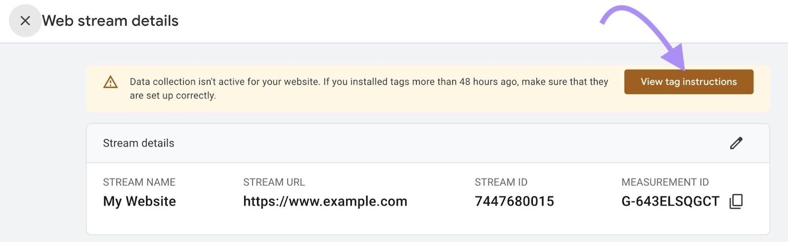 A Complete Step-by-Step Guide (2025) 51 “View tag instructions" button under “Web stream details” window