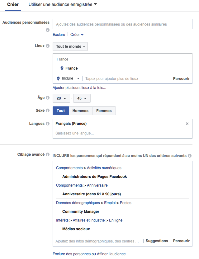 Le ciblage sur Facebook