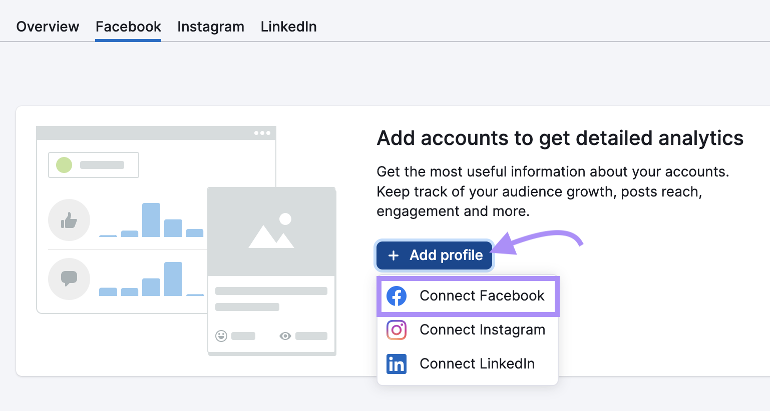 Connect your Facebook to Semrush Social