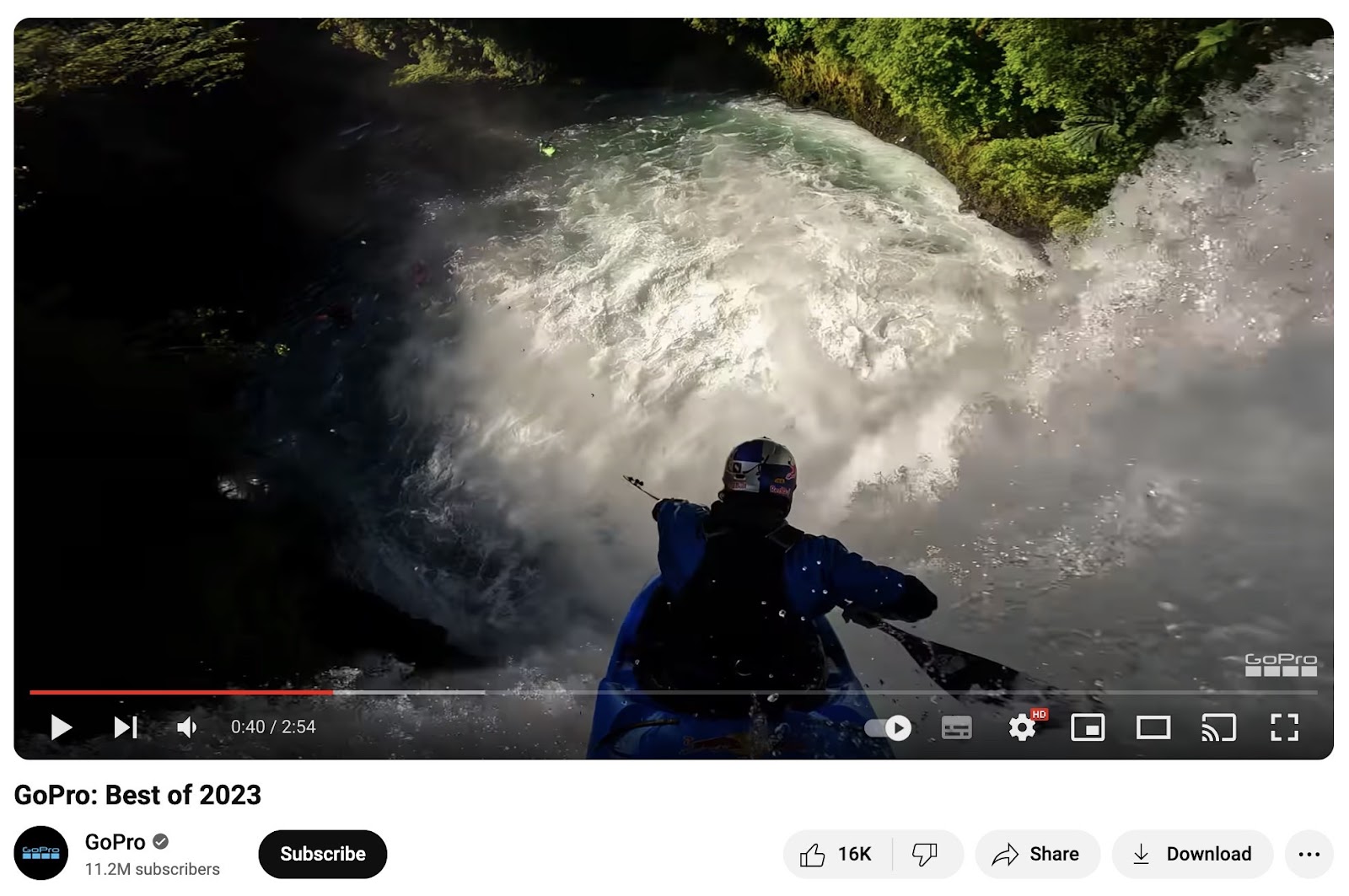 GoPro Best of 2023 YouTube video.