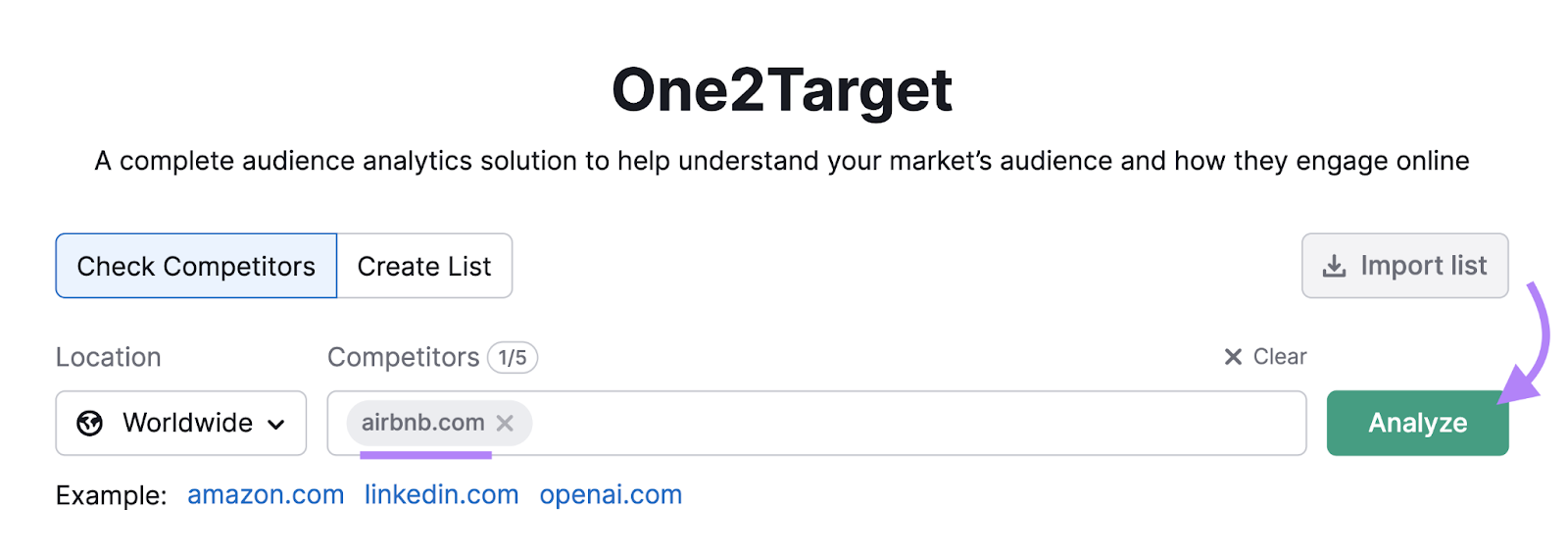 search for rival  successful  one2target tool