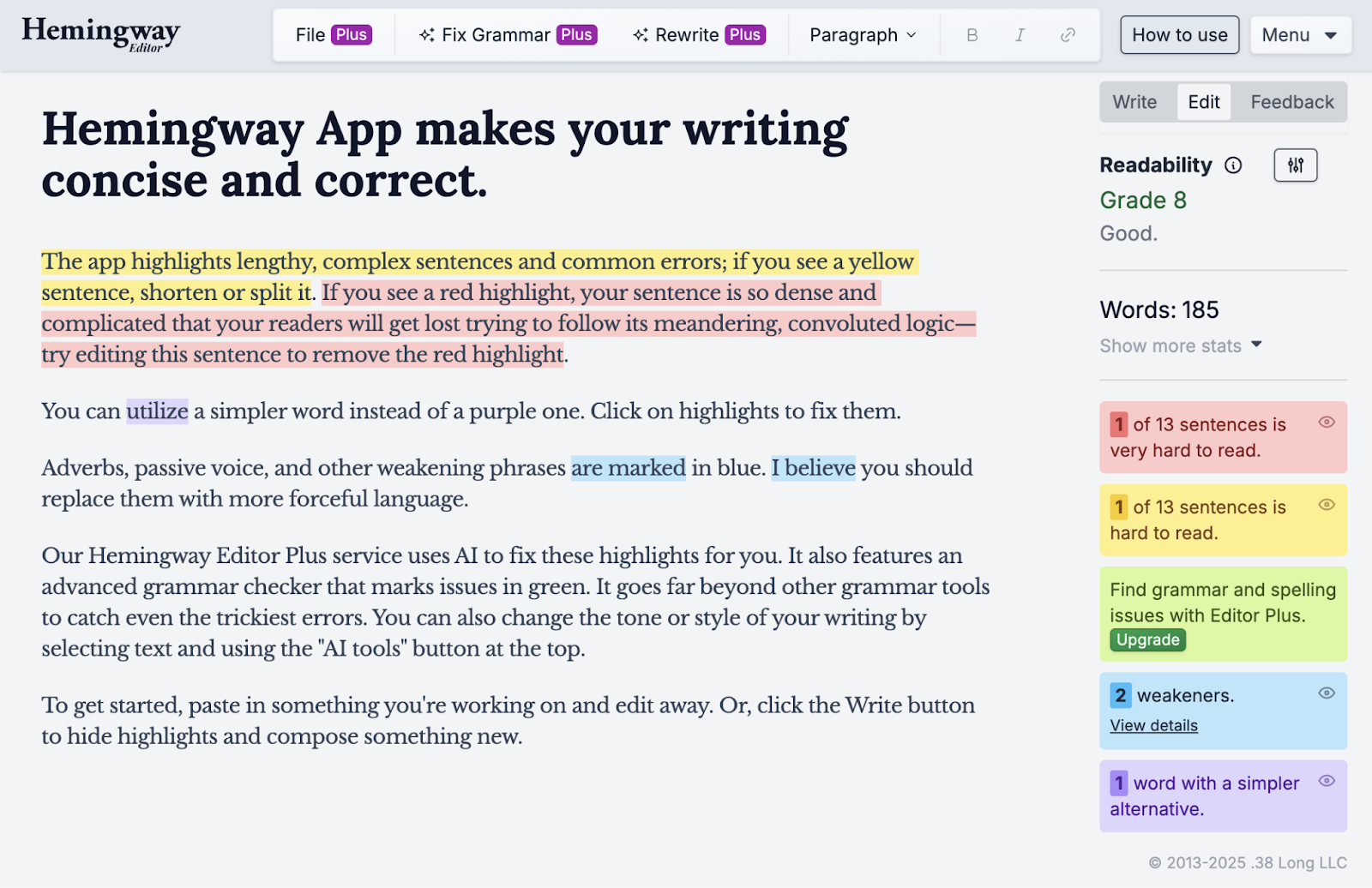 This blogging tool grades text's readability and color codes the text based on suggestions.