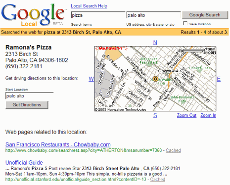 Lancio di Google local