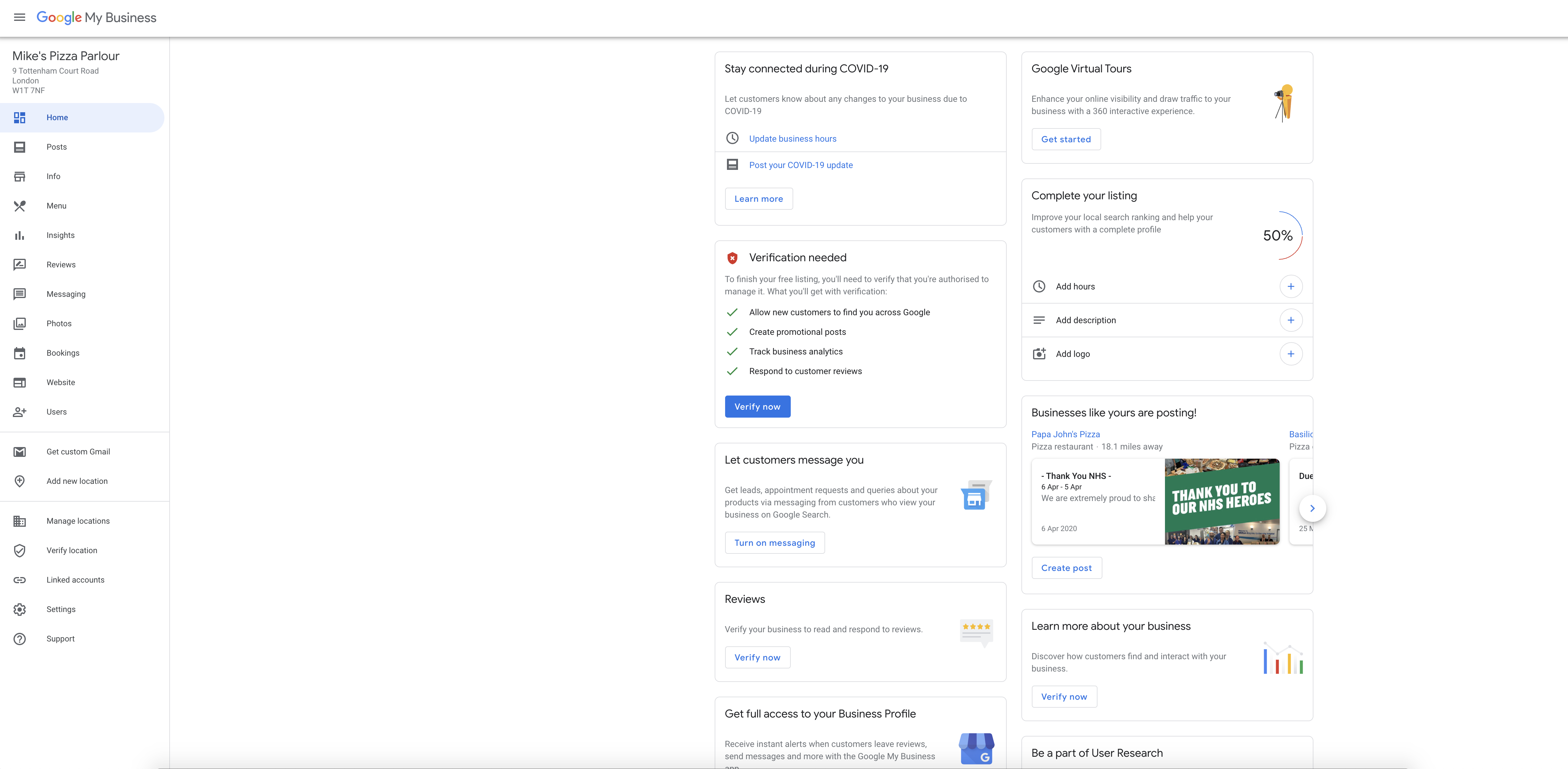 GMB Dashboard