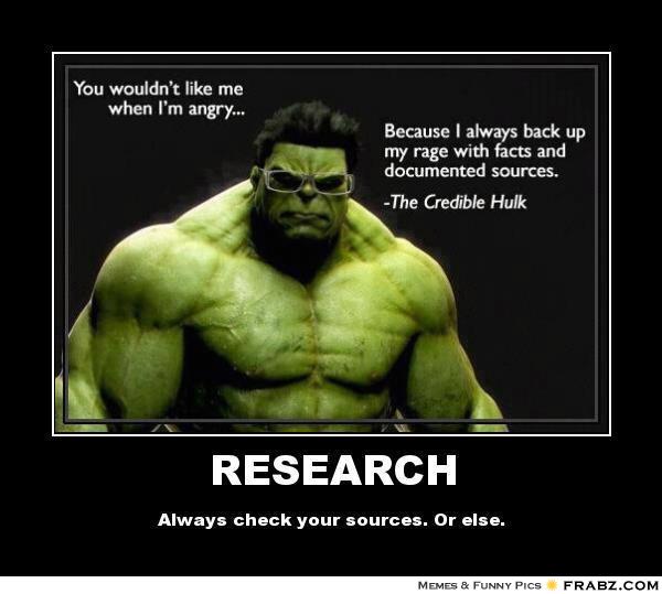 The Credible Hulk: Check your sources!