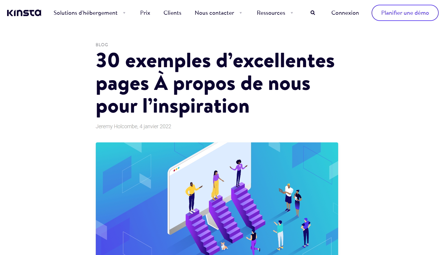 Kinsta, 30 exemples de pages "À propos de nous"