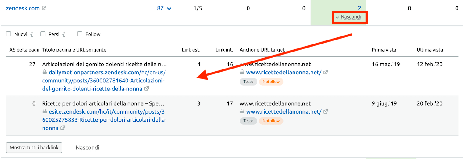 trova siti da cui i competitor ottengono backlink