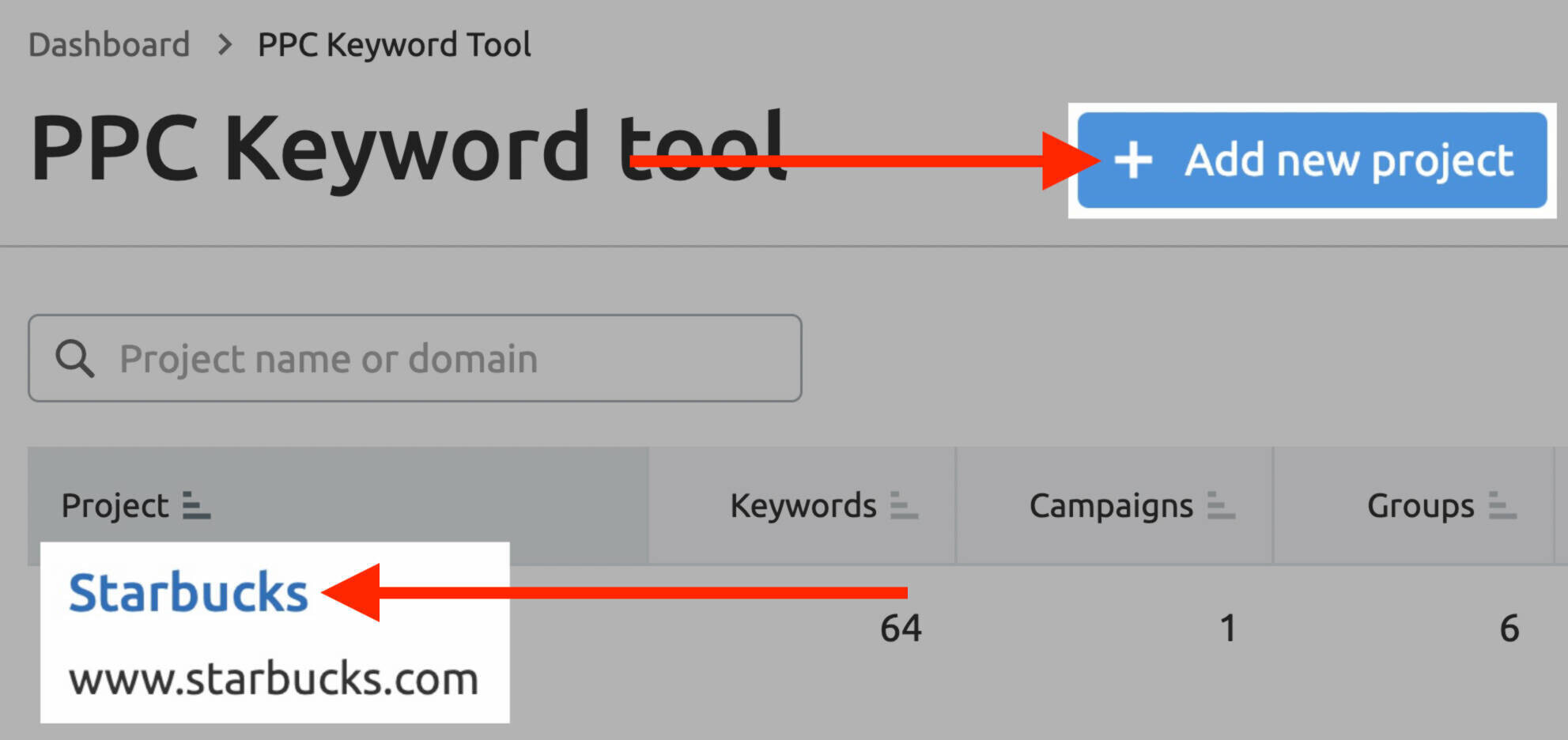 PPC Keyword Tool projects