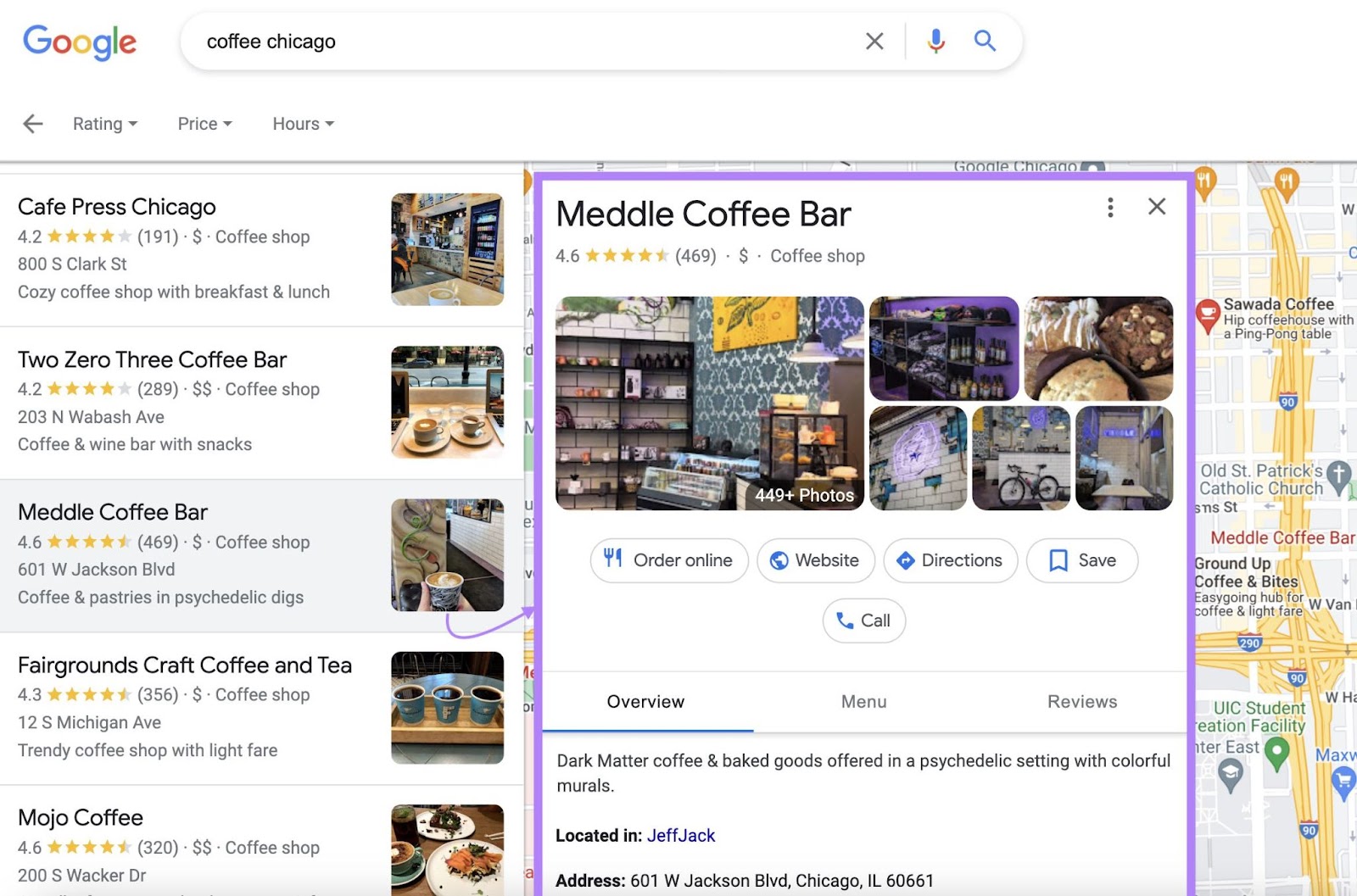 Meddle Coffee Bar's Google Business Profile