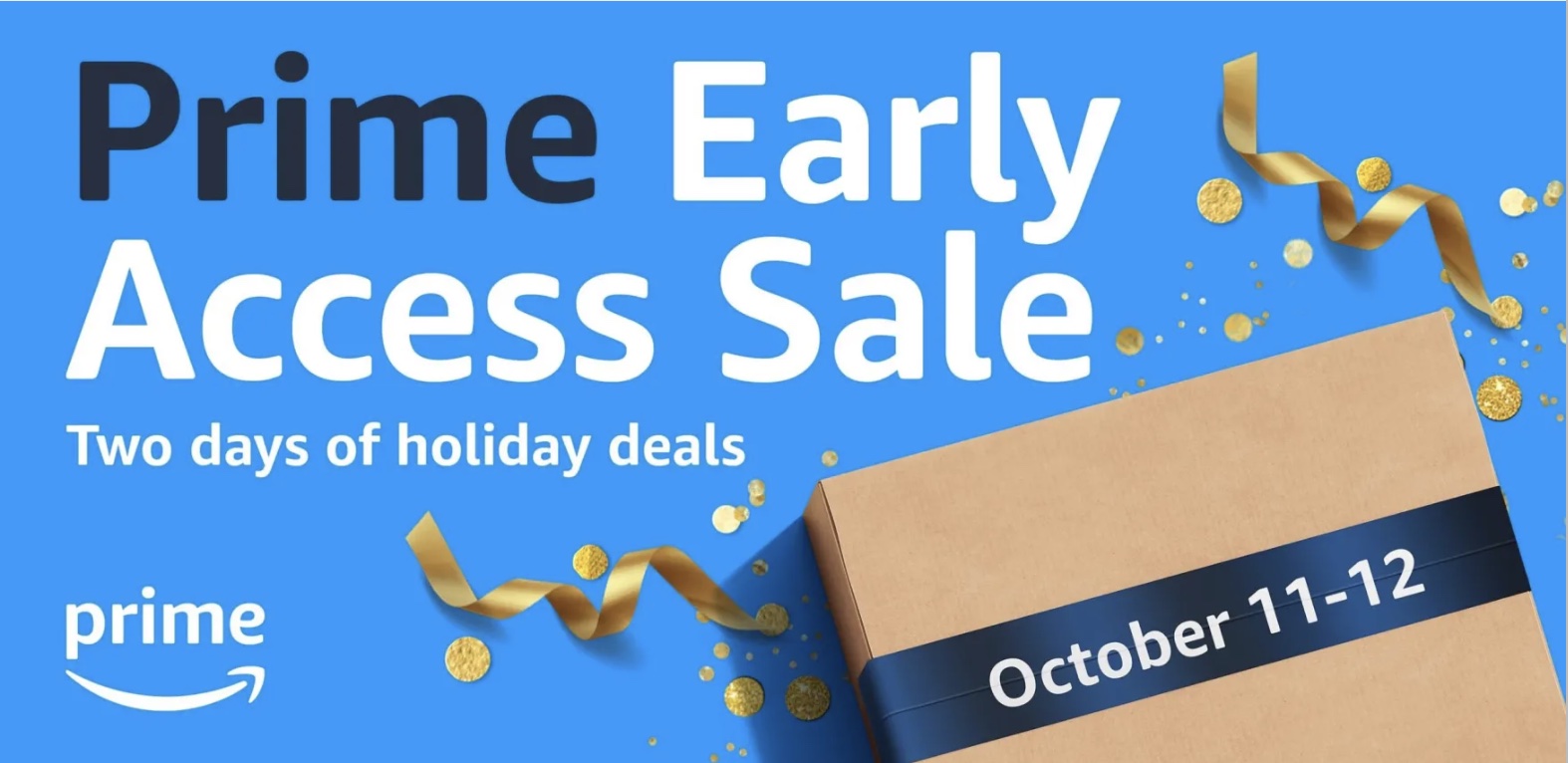 Amazon Prime banner that reads "Prime Early Access Sale. Two days of holiday deals"