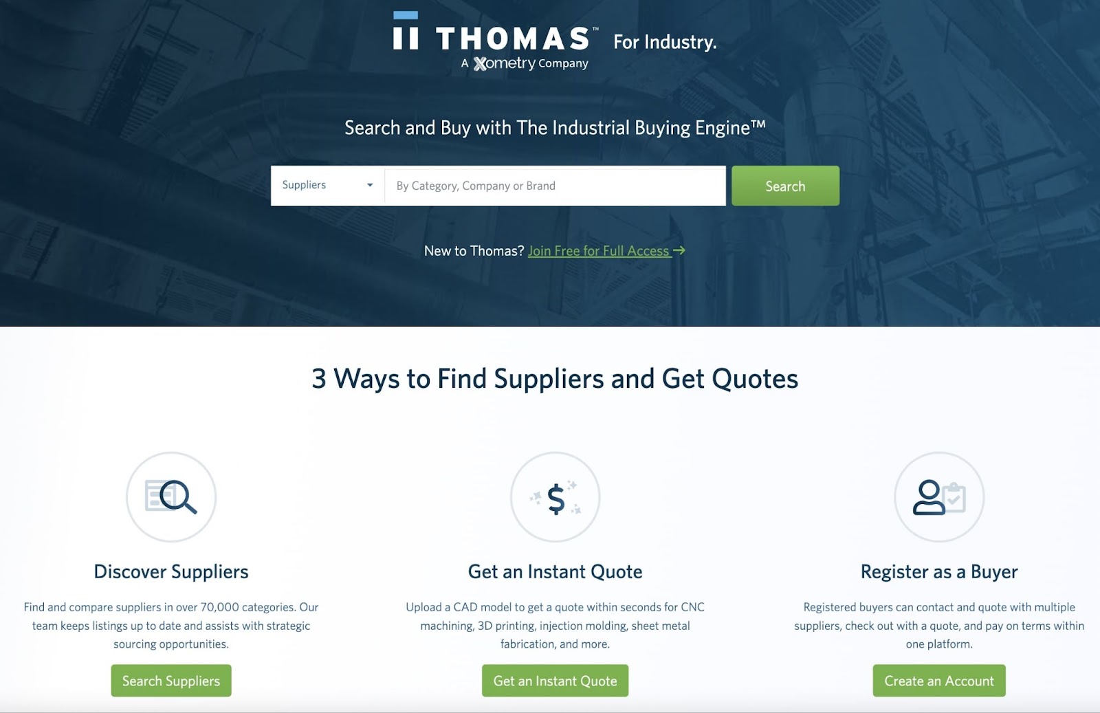 Thomasnet homepage