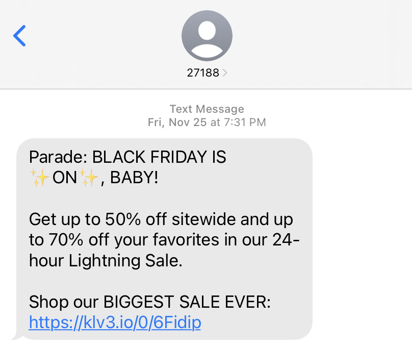 Parade sms marketing